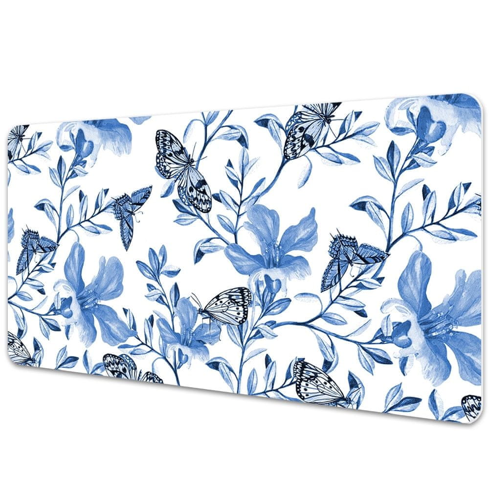 kobercomat.sk Pracovná podložka s obrázkom modré kvety 100x50 cm 